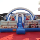 Amusement park inflatable cartoon theme bouncy slides, children bouncy paradise for sale