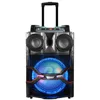 15'' DJ Party Portable Rechargeable Professional Trolley Blue tooth Speakers
