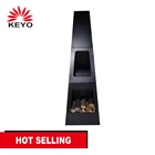 Black Laser Cut Design Charcoal Garden Steel Chimenea Outdoor Heating Fire Pit Chimenea