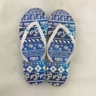 hot sell newest men light bule eva outsole heat transfer printing pvc upper flip flop slipper