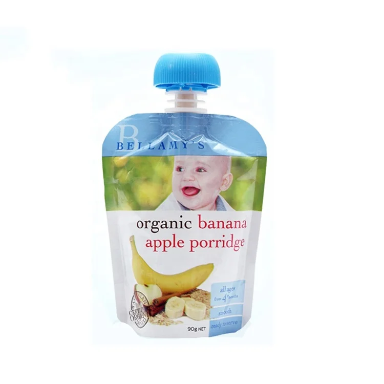Individuelles Logo Design Biologisch Abbaubaren Mehrweg-nicht Nachfüllbare Baby Lebensmittel Verpackung Spouted Pouch