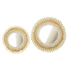 Resin Conch Shell Wall Round Decorative Makeup Mirror Furniture Wall