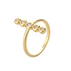 Unique fashion jewelry 14K gold plated copper Zircon Bezel setting stick ring