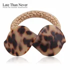 Wholesale China High Quality Leopard Brown Acrylic Brown Angel Wings Bows Elastic Hair Tie Bulk Hair Accessory