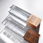 Crystal Crystal Wood Trophy Base Cheap Price K9 Material Crystal Cuboid Pillar Trophy Annual Award With Wooden Base