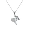 S925 Silver Necklace Wholesale Zircon Rhodium Platinum Necklace Angel Wing Love Necklace