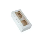 Food Grade White Paper Cup cake box with PET window and insert