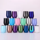 sublimation 12 oz wine tumbler insulated double wall tumbler cups with lid