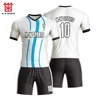 M-W sports Latest Blank style White Jerseys 2019 football jersey & football shorts custom soccer jerseys suit name logo