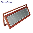 Aluminium awning windows European hand flip window with blinds internally