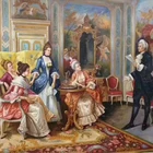 European party family gathering handmade oil painting Wall Art Handmade Canvas Portrait oil painting