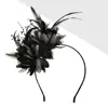 Flower Fascinator Feather Headband for Cocktail Party Girl Hat Headband