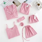 New comfortable pink cotton suit home service women's pajamas
