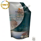 Factory wholesale 500g foil stand up cosmetic pouch with corner spout for mask