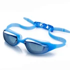 UV mirrored lens adjustable strap professional wide vision swimming goggles