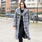 CX-G-A-124C European Style New Products Rabbit Fur Women Winter Formal Coat