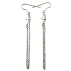 Women stainless steel jewelry earrings long tassel earrings silver hoop earrings