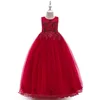 2019 Fancy little girls lace dresses puffy party dresses for kids long girls ball gown flower dresses