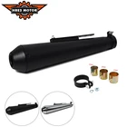 Stainless Steel Vintage Motorcycle Exhaust Retro Megaphone Cafe Racer Exhaust Muffler Silencer With Sliding Bracket