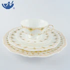 Royal floral gold rim hotel miniature German bone china English royal porcelain tea set