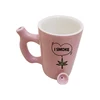 wholesale Ceramic Ceramic Type cheap ceramic Tobacco mugs smoking pipe wake and bake pipe mug CIGAR SMOKER COFFEE MUG