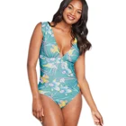 Wholesale custom flower printed one piece swimwear sexy plus size bikini for women