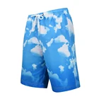 100% polyester custom sweat sky cloudy printing mens beach shorts swimwear