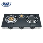 Tempered Glass top 3 burner Gas cooker China gas stove cooktop