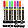 10 Color Liquid Chalk Markers Pens with Reversible Tips for glass, metal, mirrors, whiteboard