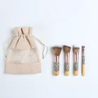 Nylon Brush Material And Face Use Mini 4pcs Bamboo Makeup Cosmetics Brushes