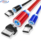 3 In 1 Nylon 2.4A Quick Micro Type C Devices Magnetic USB Charging Cable