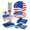American fourth of july Flag Party Supplies Plates Cups and Napkins Perfect American Party Pack for USA America Themed Parties.