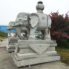 Garden Fengshui Granite Stone Carving Elephant Statue Goods Gate Sculpture Courtyard Look after the house