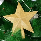 Christmas Decoration Supplies Craft on Tree Ornament New Style Craft Decorative Metal Star on Christmas Tree Top