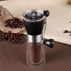 Portable Manual Coffee Grinder, Conical Burr Mill, Brushed Stainless Steel Hand Coffee Grinder Machine