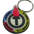Die Cut Shaped customized logo design 2D embossed PVC rubber keychain keyring