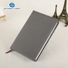 Custom cheap hardback notebook journal PU leather cover pocket diary notebook with custom logo branding