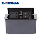 Factory Hot Sales FZ518 Hidden Socket With 3 Way UK Power Outlet/ Pop Up Socket with USB