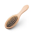 Custom laser logo air cushion massage wooden paddle hair brush