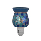 Hand made Bule Mosaic household electric wax melter tiny night light aroma burner
