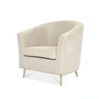 Laynsino beige fabric armchair modern Accent barrel chair