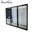 Australia standard 3 panel 6 panel corner sliding glass door with fiberglass flyscreen for balcony