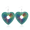 handmade Multicolor Heart Earrings New Arrivals wooden earrings Wholesale