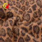 Fashion textile super soft brushed animal leopard printed velour upholstery velvet fabric india