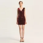 Latest design v neck sleeveless short summer evening sexy club dress women