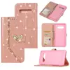 New Arrival Lovely Heart buckle glitter pu leather Case For Samsung Galaxy S10