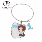 Bulk custom fancy anime epoxy bracelet keychain/keyring