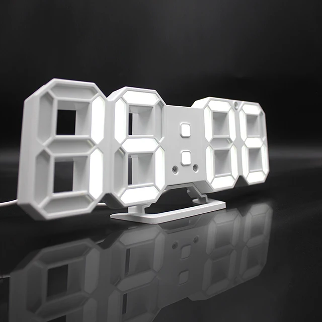 3D светодио дный настенные часы Saat цифровые будильники дисплей 3 уровня яркости Ночная Повтор домашняя кухня офисные момент