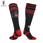 Football Soccer Socks Soccer Socks Manufacturer Wholesale Black And Red Pattern Logo Sports Football Soccer Socks