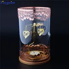 China suppliers custom wedding centerpieces decorate heart shaped rotary clear glass chimney candle holder
